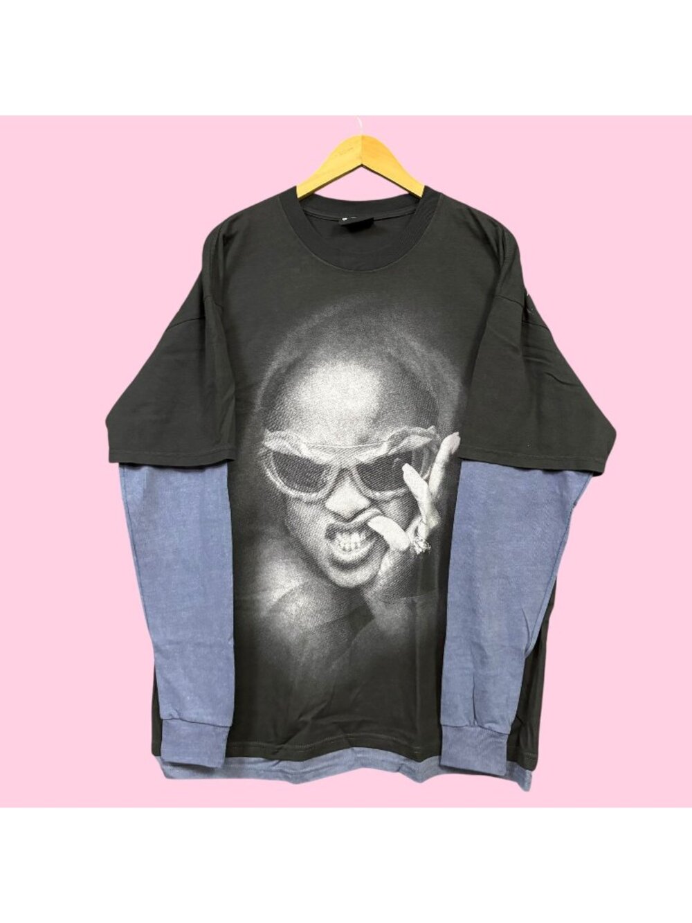 Rihanna 2005 20th Anniversary R20 Oversized Layered LS Tee L